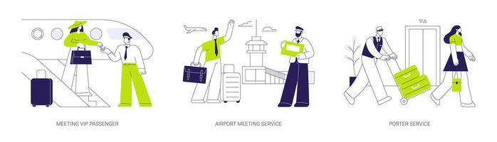 First class travel abstract concept illustrations. vector