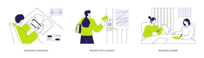 Confidential data abstract concept illustrations. vector