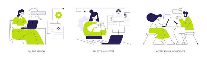 Searching employees abstract concept illustrations. vector