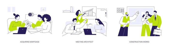 New property building abstract concept illustrations. vector