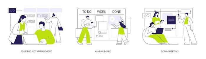 Software development planning abstract concept illustrations. vector