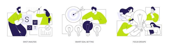 Business analysis instruments abstract concept illustrations. vector
