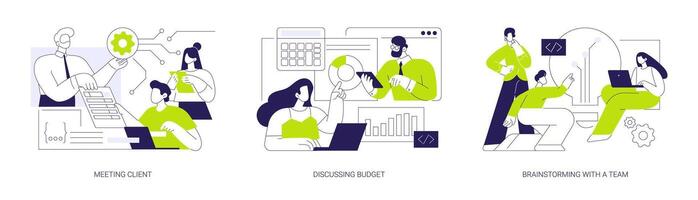 IT project management abstract concept illustrations. vector
