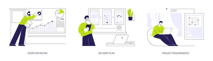 IT business analysis abstract concept illustrations. vector