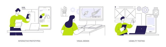 UX designer services abstract concept illustrations. vector