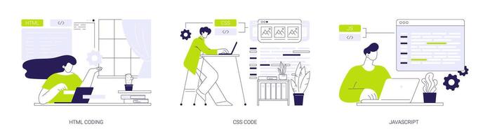 Front end development abstract concept illustrations. vector
