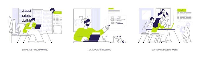 Back end development abstract concept illustrations. vector