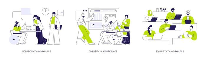 Teamwork organization abstract concept illustrations. vector