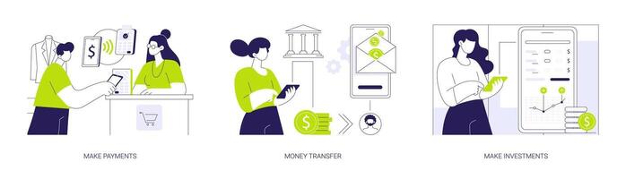 Banking app abstract concept illustrations. vector