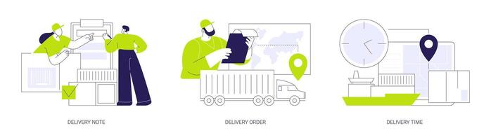 Third-party logistics abstract concept illustrations. vector