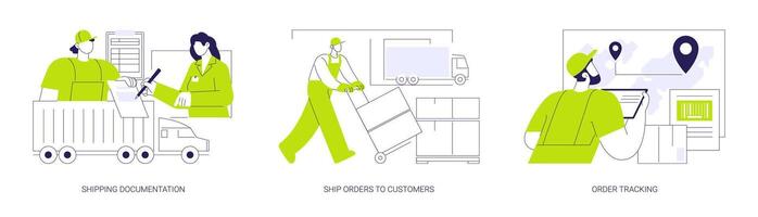 Package formation abstract concept illustrations. vector