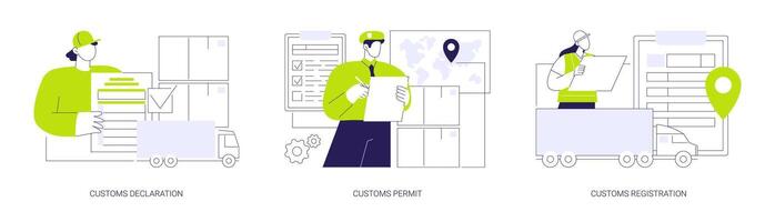 Export documents abstract concept illustrations. vector