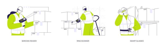 Warehouse automation abstract concept illustrations. vector