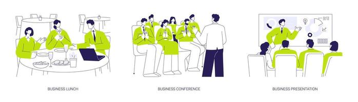 Offline business events abstract concept illustrations. vector