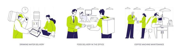 Office delivery service abstract concept illustrations. vector