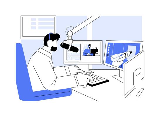 E-sport streaming isolated cartoon illustrations.