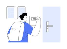 Using key locker isolated cartoon illustrations. vector