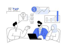 Brainstorming with creative team isolated cartoon illustrations. vector