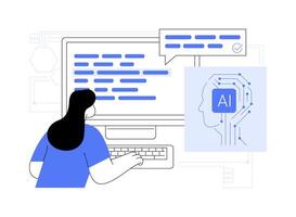 AI-Powered Writing Assistant abstract concept illustration. vector