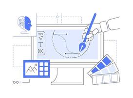 AI-Enhanced Graphic Design abstract concept illustration. vector