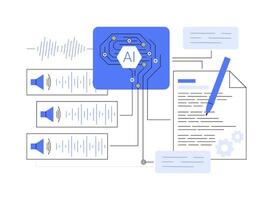 AI-Powered Transcription abstract concept illustration. vector
