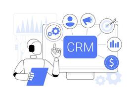 AI-Driven CRM abstract concept illustration. vector