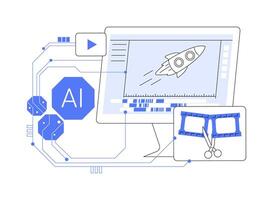 AI-Powered Creation abstract concept illustration. vector