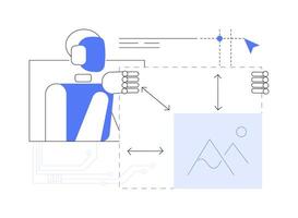 AI-Enhanced Image Resizing abstract concept illustration. vector