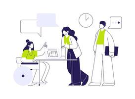 Inclusion at a workplace abstract concept illustration. vector