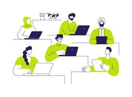 Equality at a workplace abstract concept illustration. vector