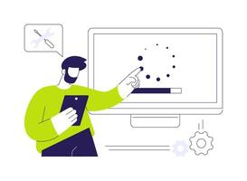 Remote troubleshooting abstract concept illustration. vector