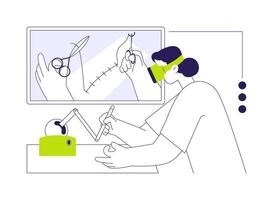 Learn surgery in VR abstract concept illustration. vector