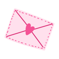 A pink envelope with a heart on it png