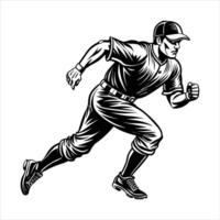 Baseball Player Sprinting to First Base vector