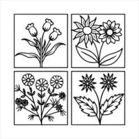 Rustic Wreaths Icons Set vector