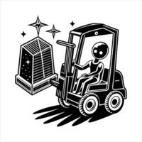 Forklift loader pallet stacker truck vector