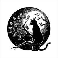 Black Cat Tree vector
