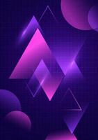 Neon purple and blue tones, dynamic wave patterns. Futuristic, Technology abstract background. vector