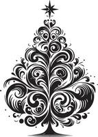 Christmas trees silhouette sets vector