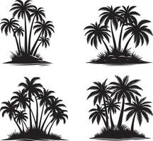 palm trees silhouettes vector