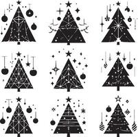 Collections of Christmas trees with modern vector