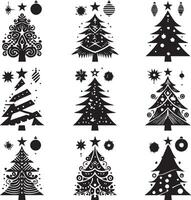 Set of Christmas tree icons shape vector