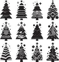 Collection of christmas trees vector