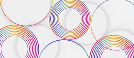 Abstract Colorful Circular Line Pattern on White Background vector