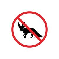 prohibited and dangerous signs. fennec danger. it is forbidden to bring fennec vector