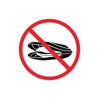 prohibited and dangerous signs. clams danger. it is forbidden to bring clams vector