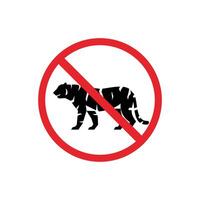 prohibited and dangerous signs. tiger danger. it is forbidden to bring tiger vector