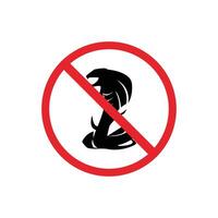 prohibited and dangerous signs. cobra danger. it is forbidden to bring cobra vector