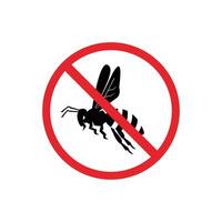 prohibited and dangerous signs. bee danger. it is forbidden to bring bee vector