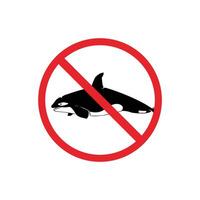 prohibited and dangerous signs. orca danger. it is forbidden to bring orca vector